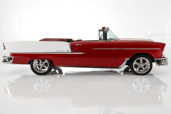 For Sale Used 1955 Chevrolet Bel Air Ruby Red Metallic 327, Auto PS | American Dream Machines Des Moines IA 50309