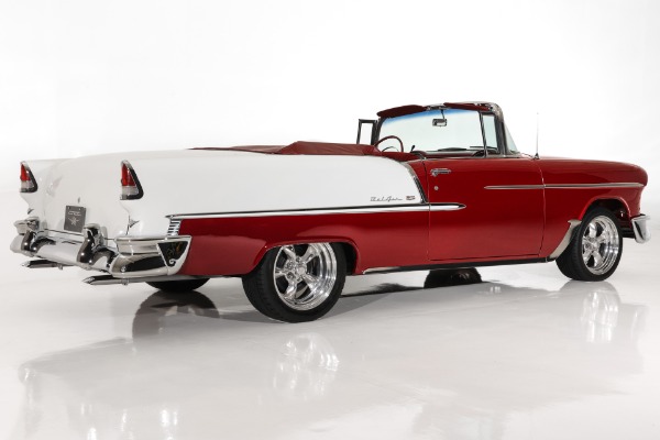 For Sale Used 1955 Chevrolet Bel Air Ruby Red Metallic 327, Auto PS | American Dream Machines Des Moines IA 50309