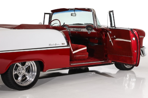 For Sale Used 1955 Chevrolet Bel Air Ruby Red Metallic 327, Auto PS | American Dream Machines Des Moines IA 50309