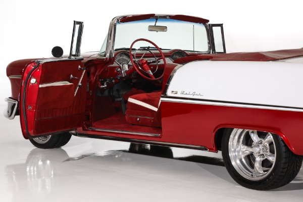 For Sale Used 1955 Chevrolet Bel Air Ruby Red Metallic 327, Auto PS | American Dream Machines Des Moines IA 50309