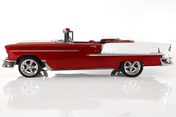 For Sale Used 1955 Chevrolet Bel Air Ruby Red Metallic 327, Auto PS | American Dream Machines Des Moines IA 50309