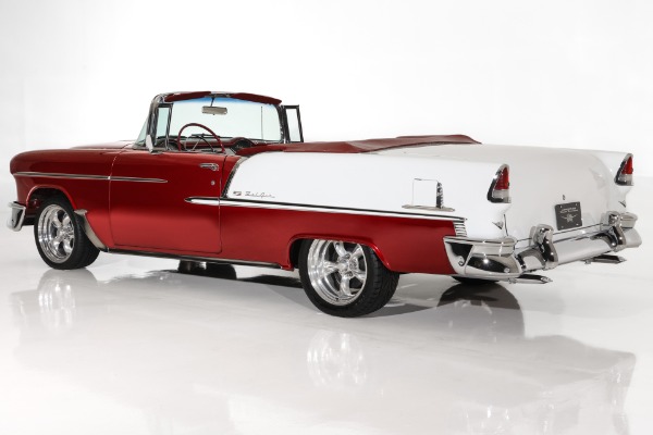 For Sale Used 1955 Chevrolet Bel Air Ruby Red Metallic 327, Auto PS | American Dream Machines Des Moines IA 50309