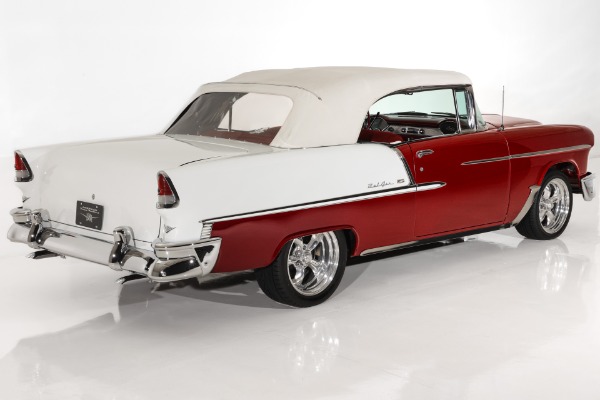 For Sale Used 1955 Chevrolet Bel Air Ruby Red Metallic 327, Auto PS | American Dream Machines Des Moines IA 50309