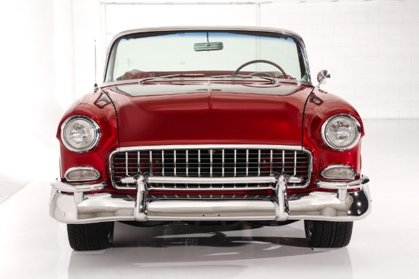 For Sale Used 1955 Chevrolet Bel Air Ruby Red Metallic 327, Auto PS | American Dream Machines Des Moines IA 50309