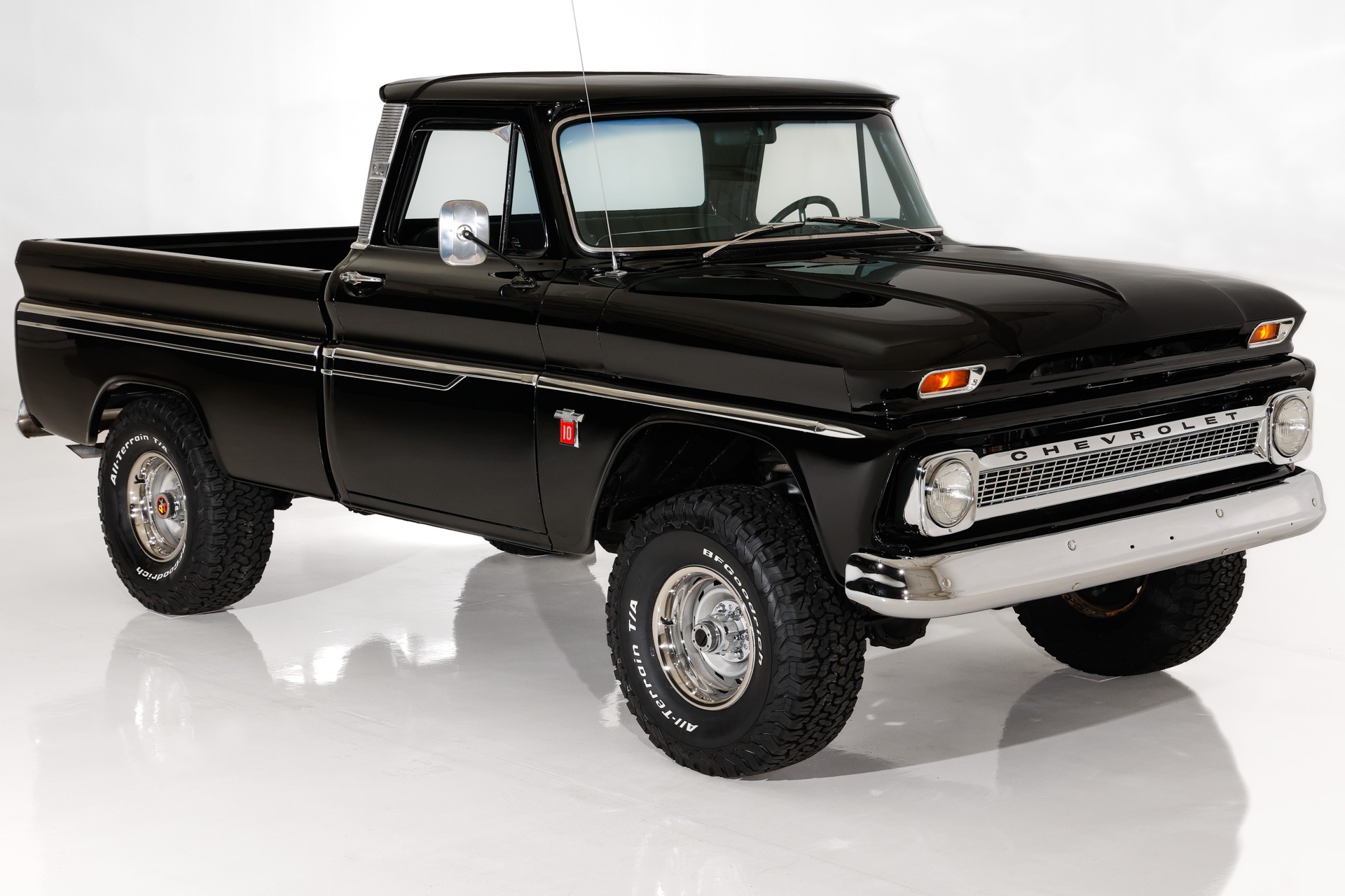 For Sale Used 1964 Chevrolet Pickup 4x4 Custom Cab Black V8 Auto, PS PB AC | American Dream Machines Des Moines IA 50309