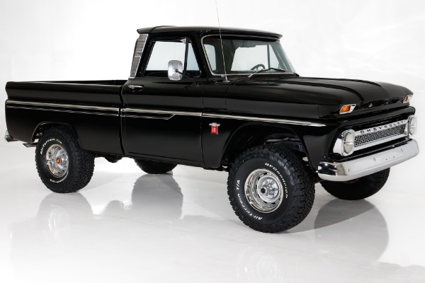 For Sale Used 1964 Chevrolet Pickup 4x4 Custom Cab Black V8 Auto, PS PB AC | American Dream Machines Des Moines IA 50309