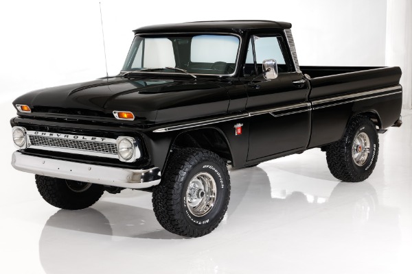 For Sale Used 1964 Chevrolet Pickup 4x4 Custom Cab Black V8 Auto, PS PB AC | American Dream Machines Des Moines IA 50309