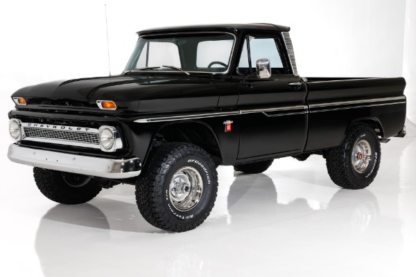 For Sale Used 1964 Chevrolet Pickup 4x4 Custom Cab Black V8 Auto, PS PB AC | American Dream Machines Des Moines IA 50309