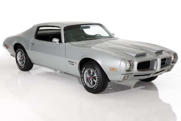 For Sale Used 1970 Pontiac Firebird Formula 400 Silver, Black Bucket & Console Int 400/330HP Auto PS PB PHS Extensive Resto | American Dream Machines Des Moines IA 50309