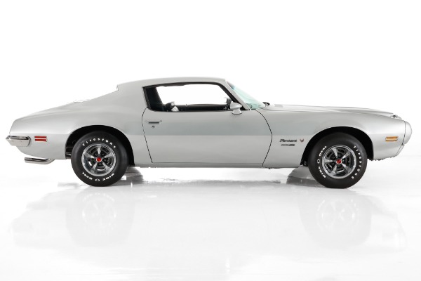 For Sale Used 1970 Pontiac Firebird Formula 400 Silver, Black Bucket & Console Int 400/330HP Auto PS PB PHS Extensive Resto | American Dream Machines Des Moines IA 50309