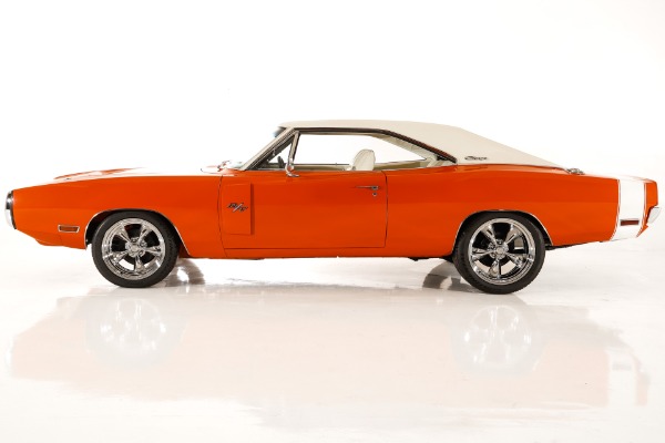 For Sale Used 1970 Dodge Charger RT, Hemi Orange 440 6-Pack 4-Speed Pistol Grip, White Bucket Int. PS PB | American Dream Machines Des Moines IA 50309